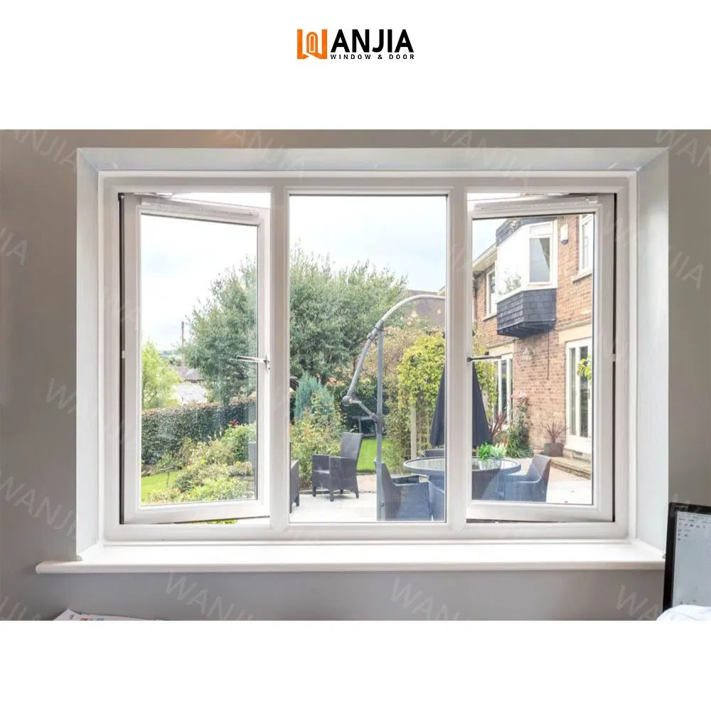 Hot Insulation Soundproof Casement Window UPVC Vinyl Double Tempered Glass Window