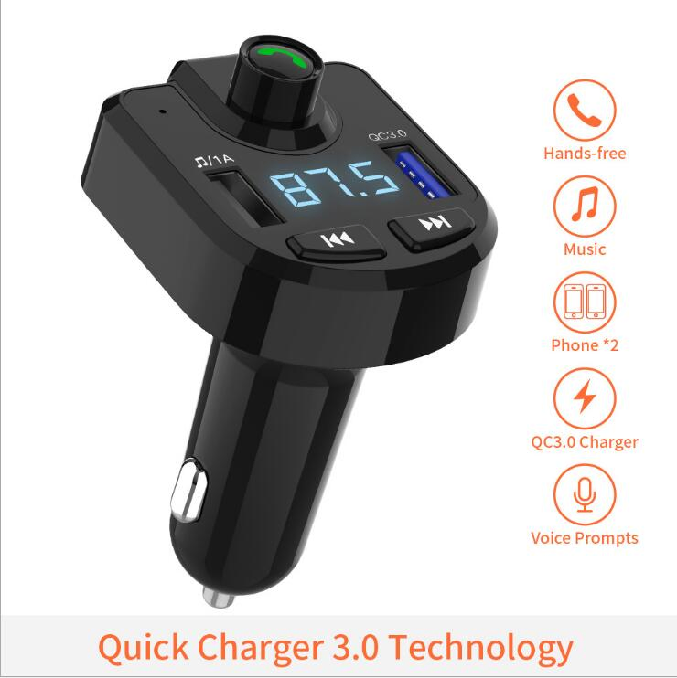 Автомобильный Bluetooth MP3 плеер с быстрой зарядкой QC3.0