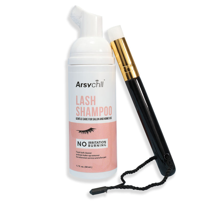 Vegan Eyelash Extension Cleaning Foam Cleansing Shampoo Kit with Brush