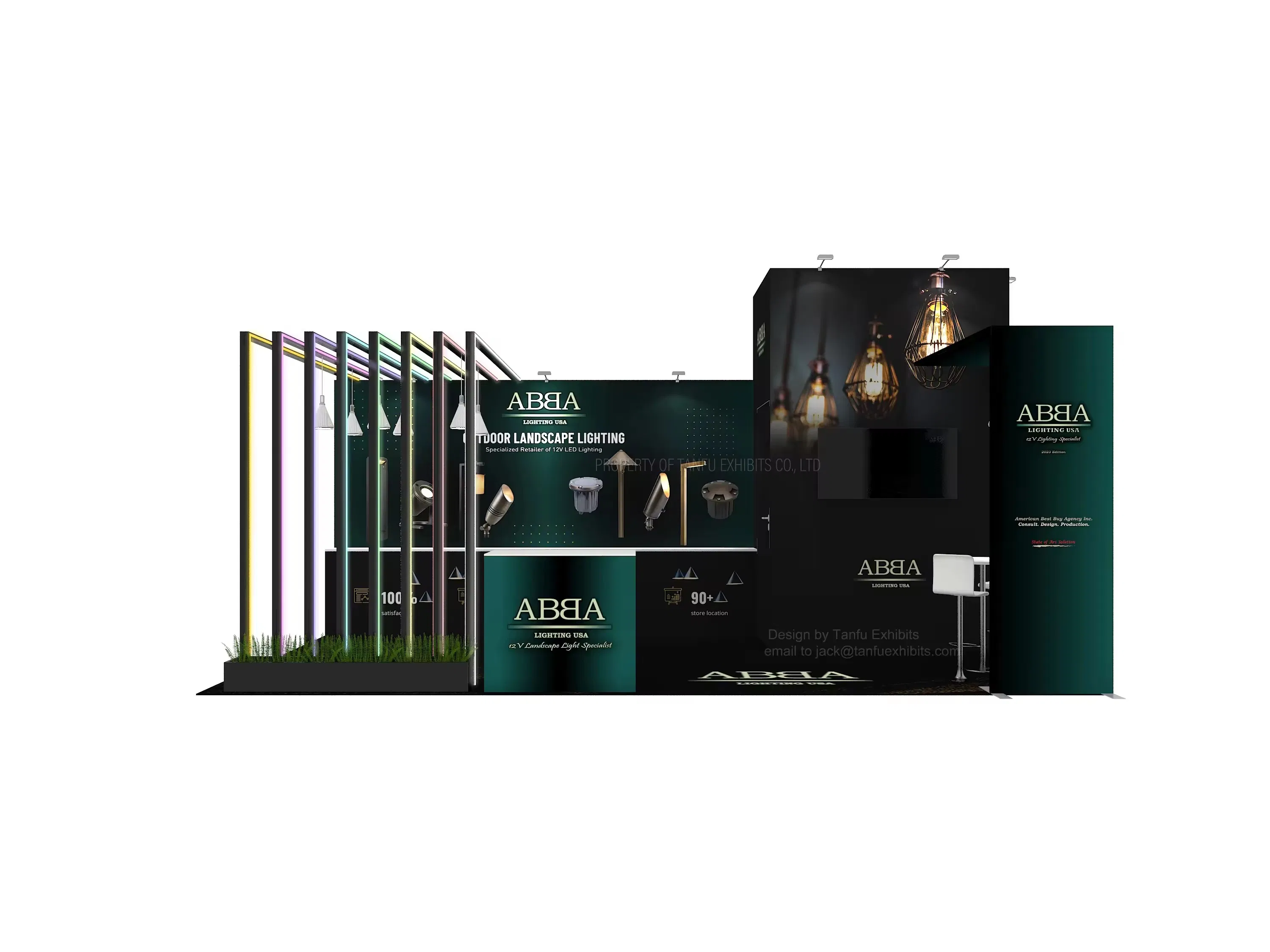 Easy Assemble Customize Tension Fabric Modular Exhibition Booth Customize Logo for Advertising Trade Show Equipment