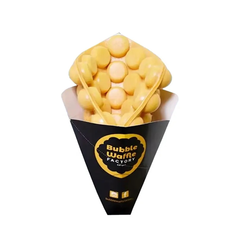 Custom Disposable Ice Cream French Fries Holder Printed Kraft Paper Bowls