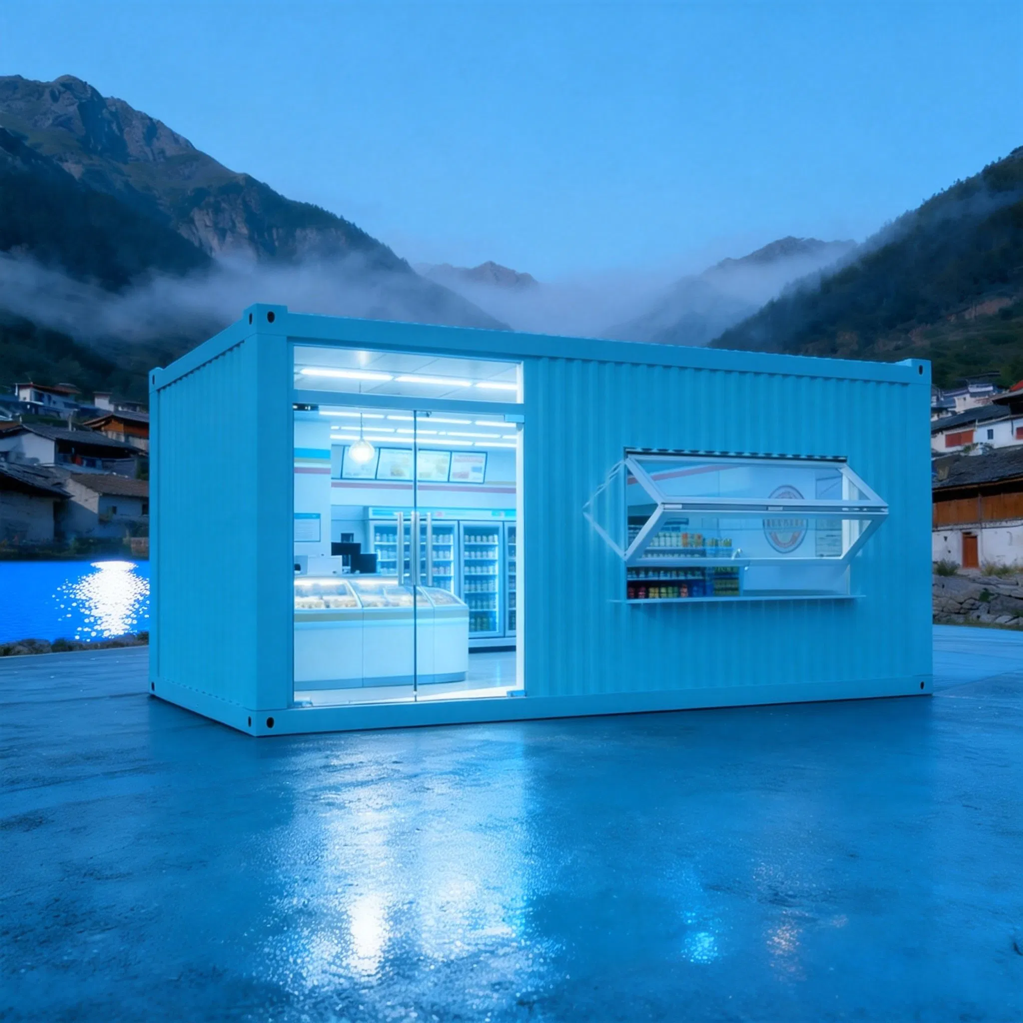 Modern Design Prefabricated House Fast Built Steel Structure Shop Container House Modular House Mobile Shop