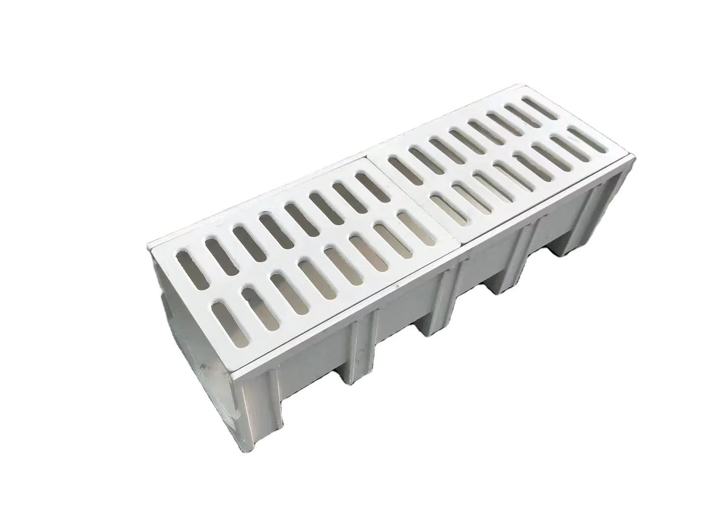 High Strength Anti-Corrosive Resin Fiber Rainwater Drain Plastic Drainage Channel Fiberglass Drainage Gutter FRP Drainage Outdoor Drainage Ditch with Grating