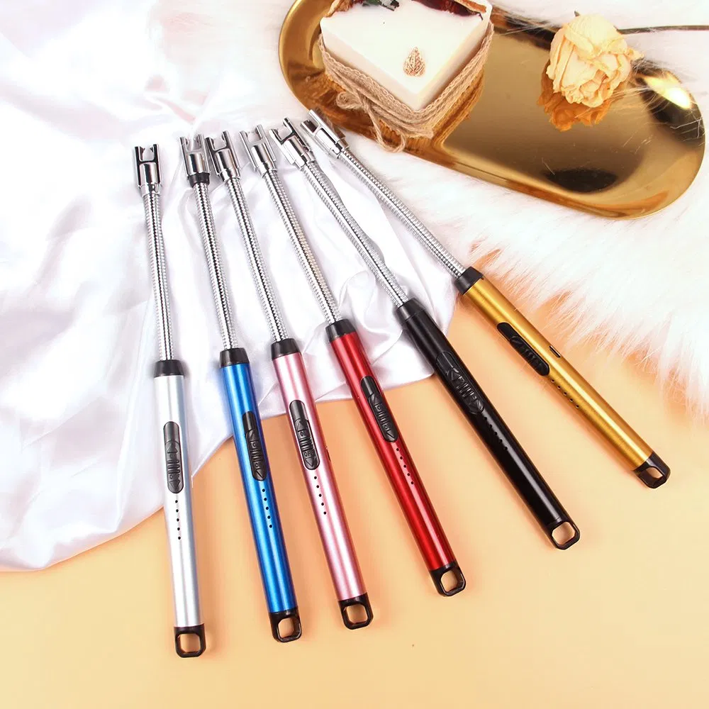 Custom Logo USB Rechargeable Plasma Lighter Electric Candle Lighter Electronic Cigarette Lighter