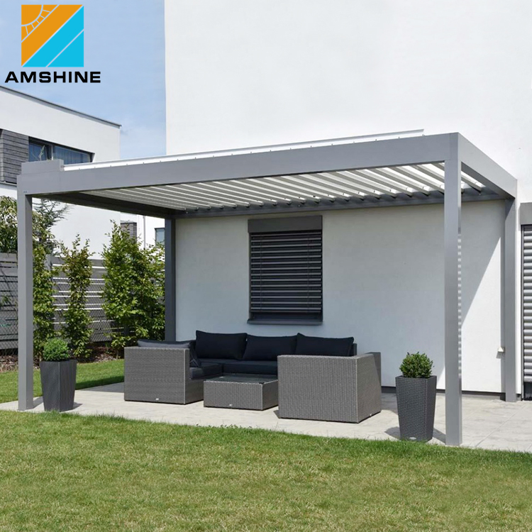 Luxury Aluminium Sun Roof Outdoor Prefabricated House Balcony Louvered Patio Cover Canopy Roof Pergola