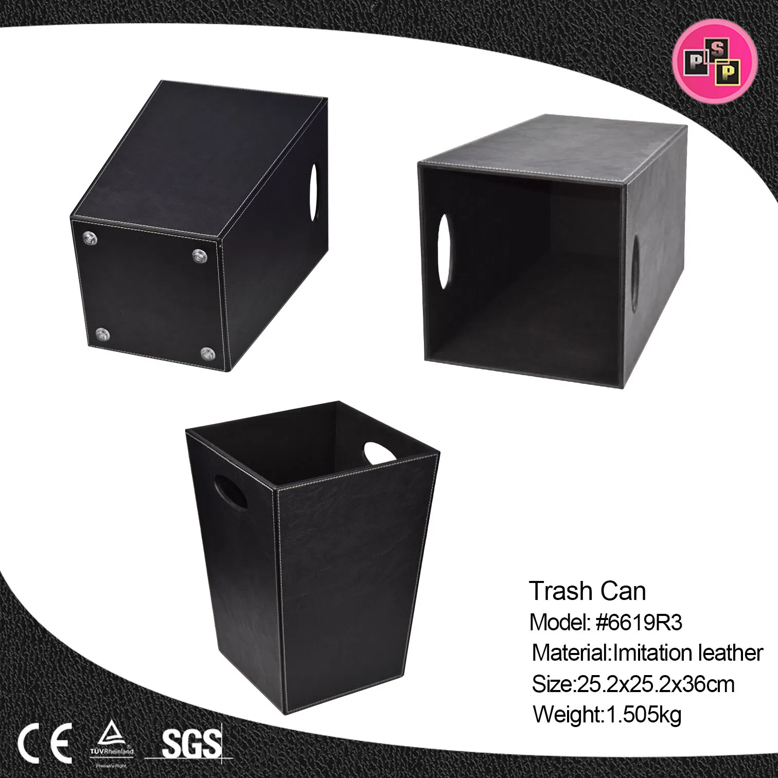 Pink Store Most Popular Wholesale Fancy Bins Color Decorative Home Waste Bin Factory Sale Classification Single Garbage Bin Black Trashtube for Home Hotel
