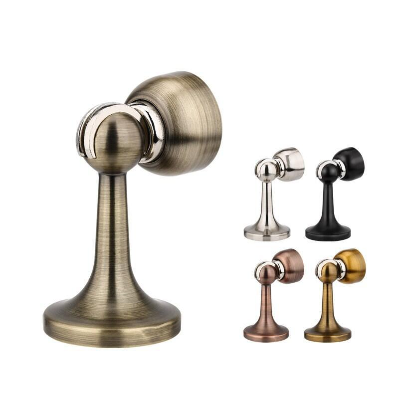 Modern Zinc Alloy Brushed Door Holder Hotel Wooden Door Stop Magnetic Floor Wall Mounted Door Stopper