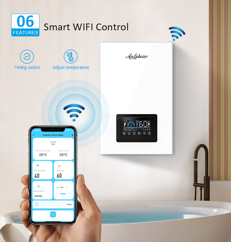 Six Safety Protection Systems 220V to 400V 3 Phase Inverter Boiler Caldera Electrica 16kw Para Radiadores