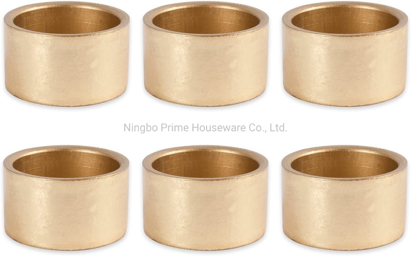 Napkin Rings for Weddings, Dinners, Parties, or Everyday Use, Set of 6, Shimmer Gold