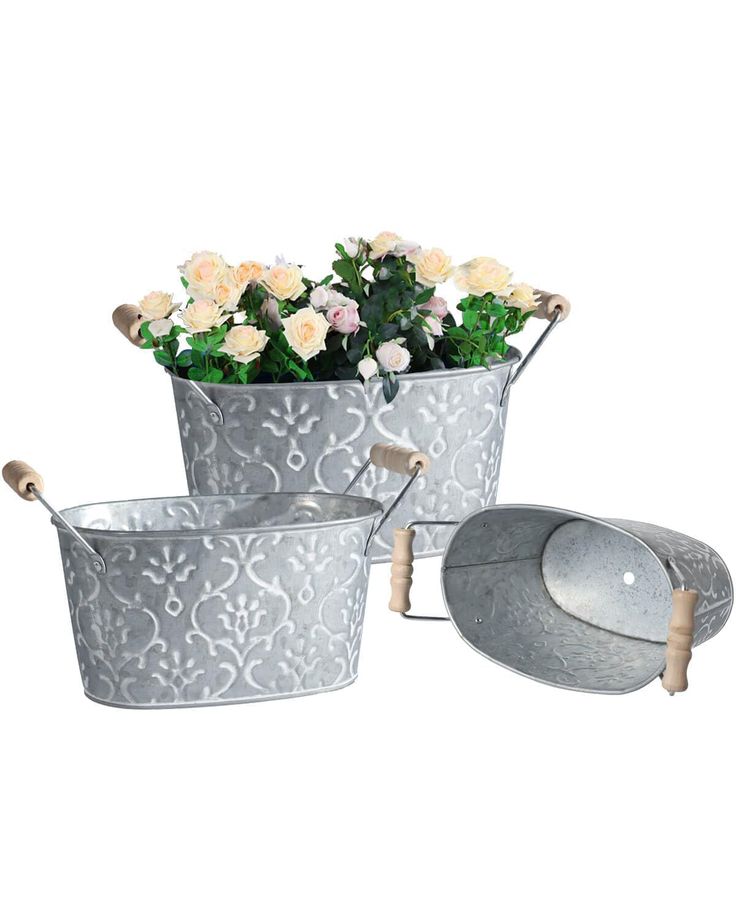 Горшок оцинкованный деревенский стиль для сада балкона