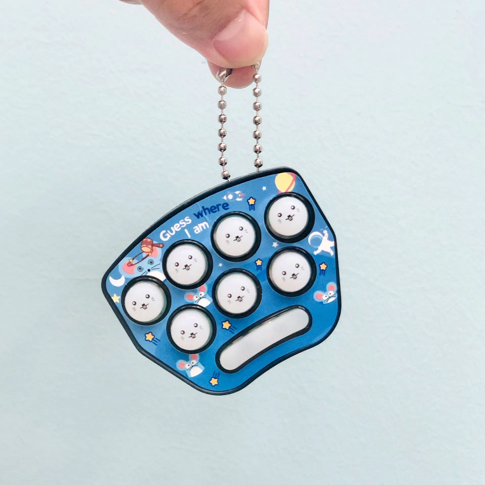 Kids Cute Fun Mini Handheld Whack-a-Mole Toy Cute Key Chain Game Console