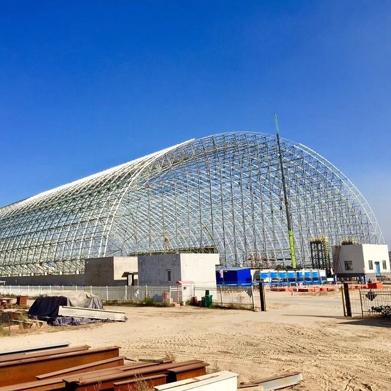 Space Frame Bulk Sheds Coal Shed Engineering Contractor Arch-Type Bulk Storage Steel Roof