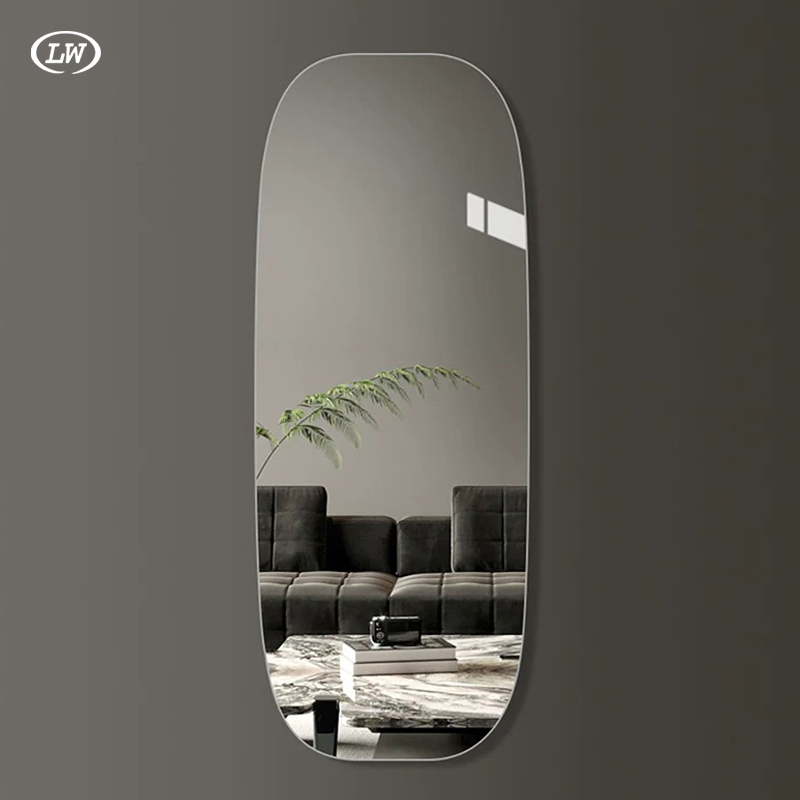 High Quality Furniture Wall-Hanging Irregular Full-Length Clothing Mirror with Frame-Less Durable High-End Glass Fashion Home Decoration
