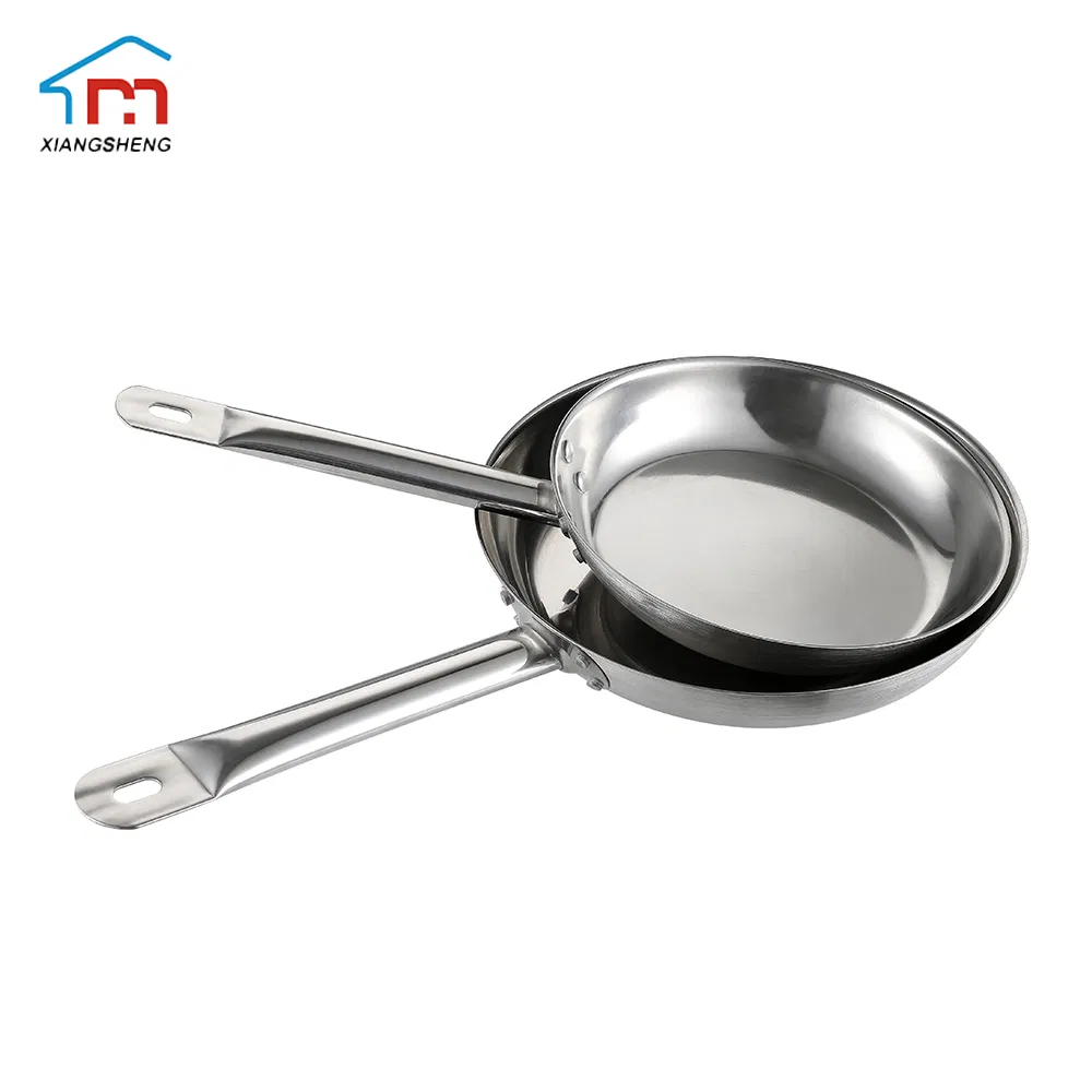 Xiangsheng 20-40cm Stainless Steel Steak Frying Pan with Solid Handle