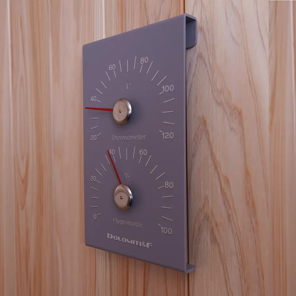 Sauna Tool Kit 4-Piece Bucket Ladle Thermo-Hygrometer & Hourglass