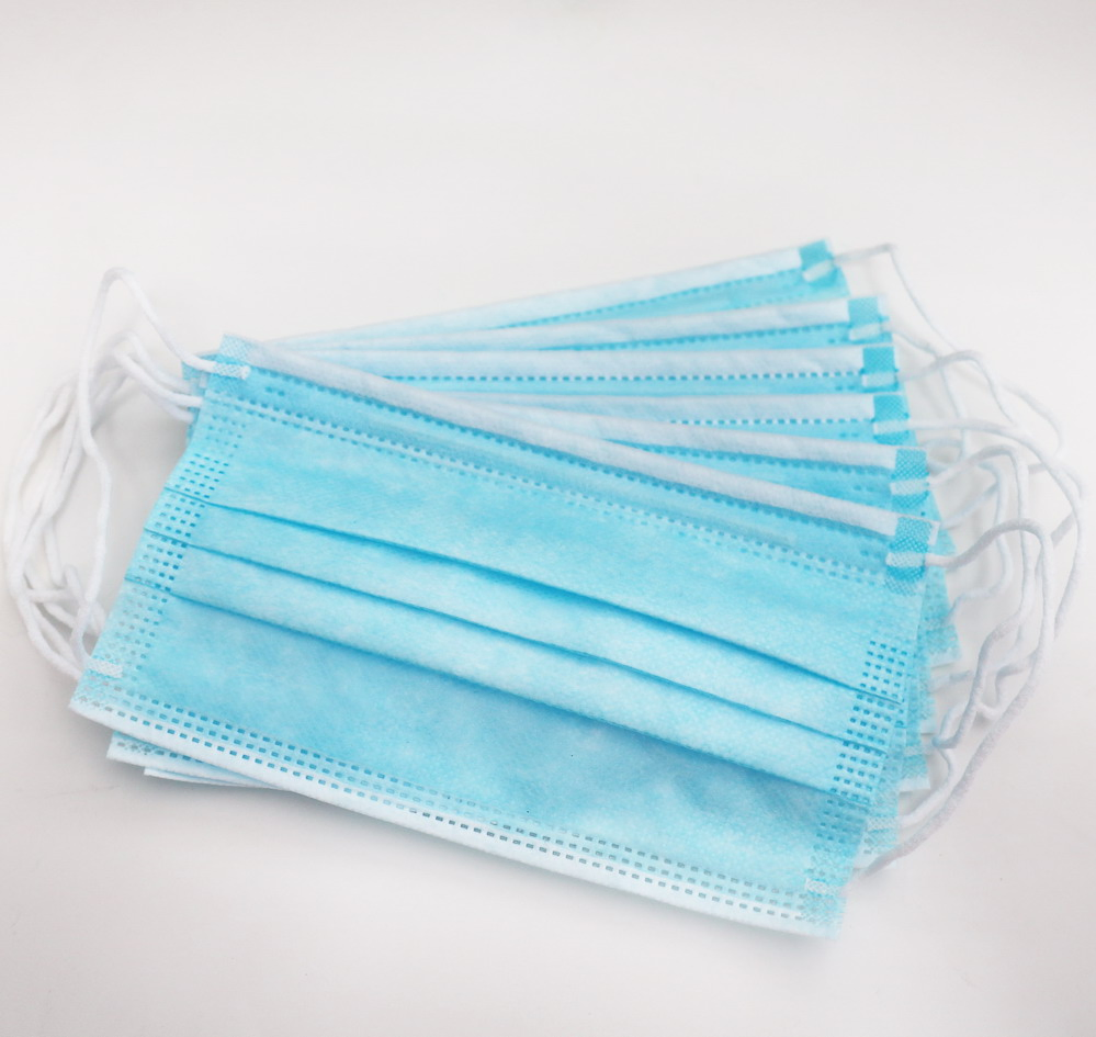 Facial Mask Stock Disposable 3 Layer Non-Woven Face Masks with Earloops