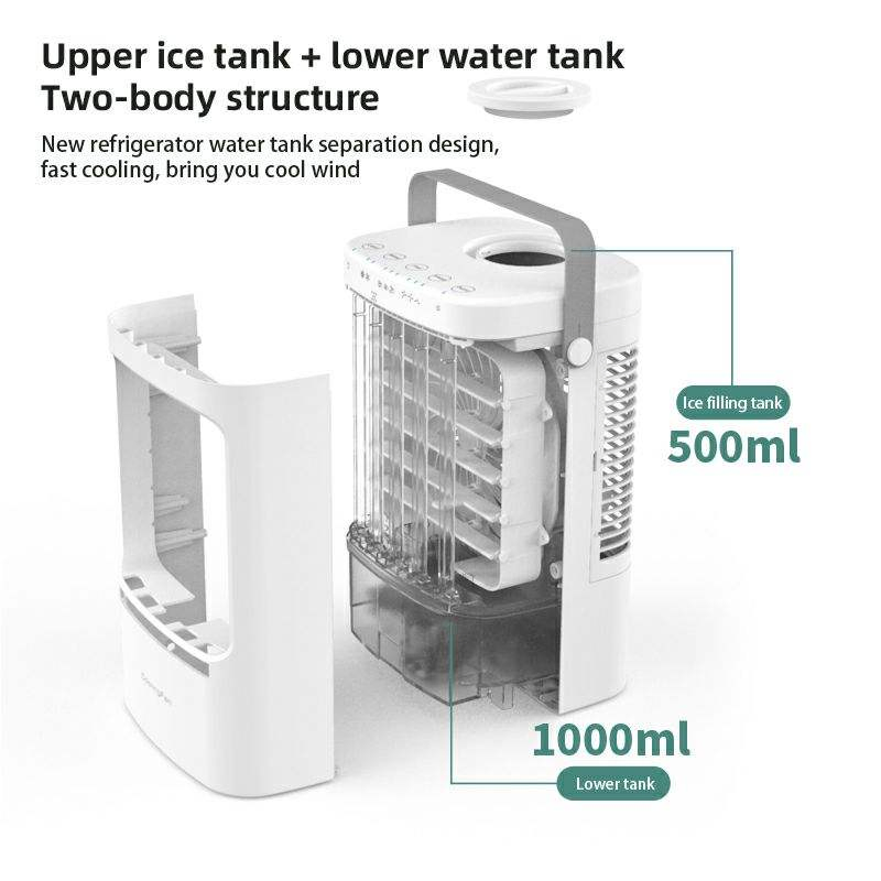 Desktop Mini Air Cooler Fan Air Conditioner USB Rechargeable with Remote Control