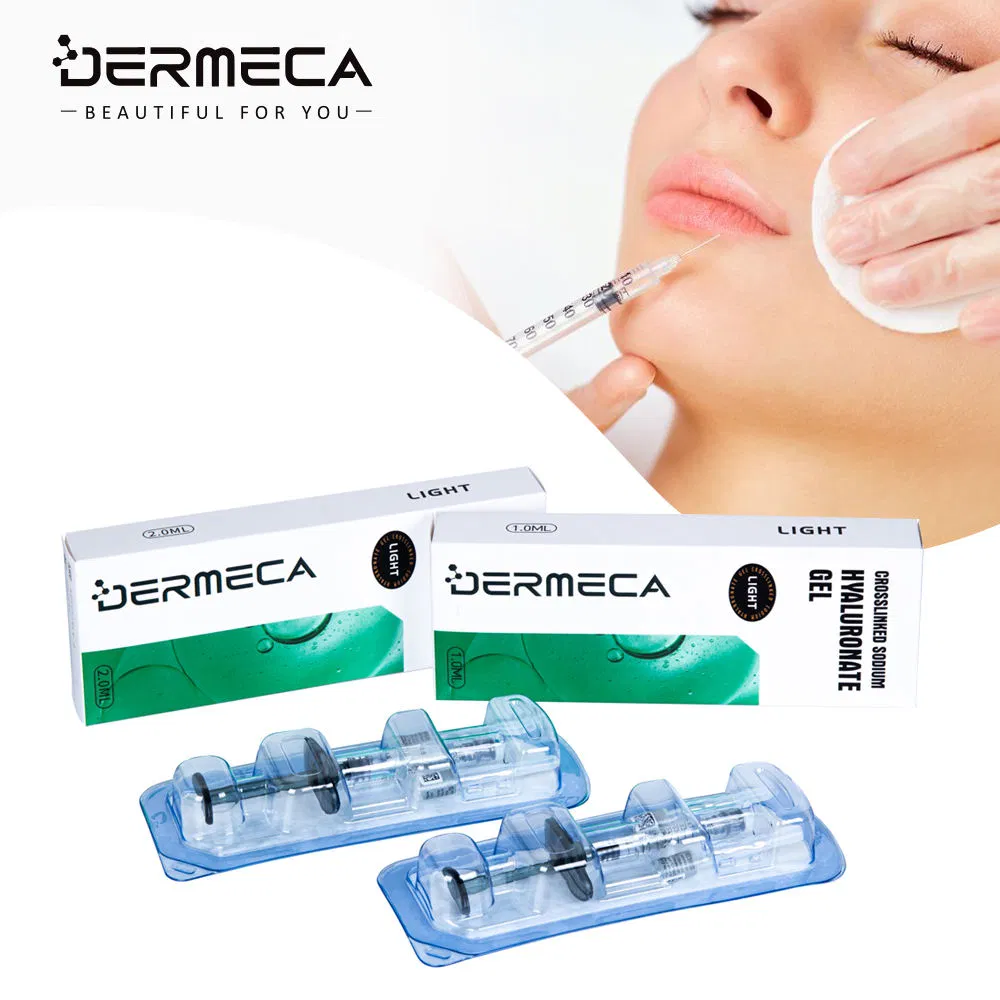 Dermeca Long Lasting Lip Augmentation Dermal Filler Injectable for Face Use (Light 1ml/2ml)