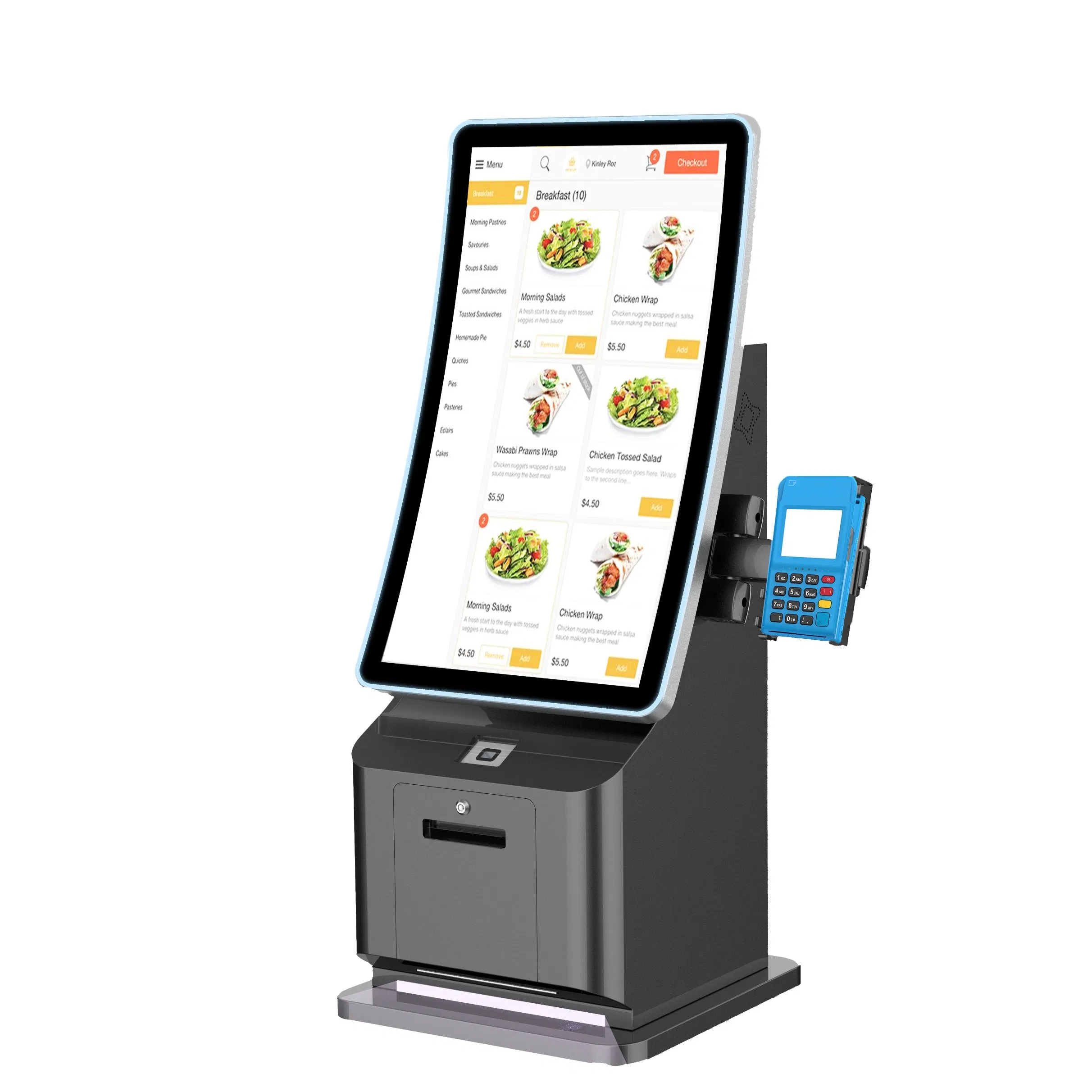 23.6inch Koisk All in One Payment Kiosk Self Order Kiosk Restaurant Kiosk Self Service Machine Payment Terminal