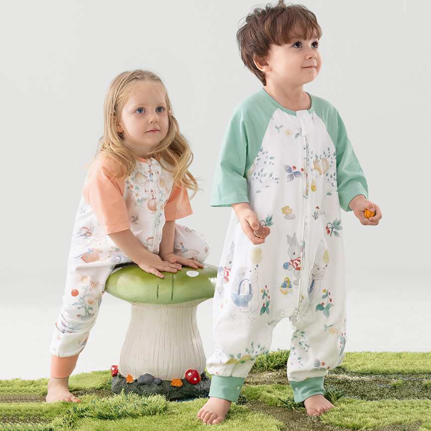 Innovative Design Sleeping Sacks Baby Bamboo Moisture Wicking 3/4 Sleeve Cool Feel Sleep Sack Unisex Wearable Summer Ready