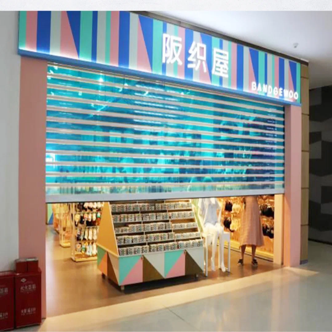 1.5mm Thick Perspective Automatic Rolling Shutter Door with DC Motor