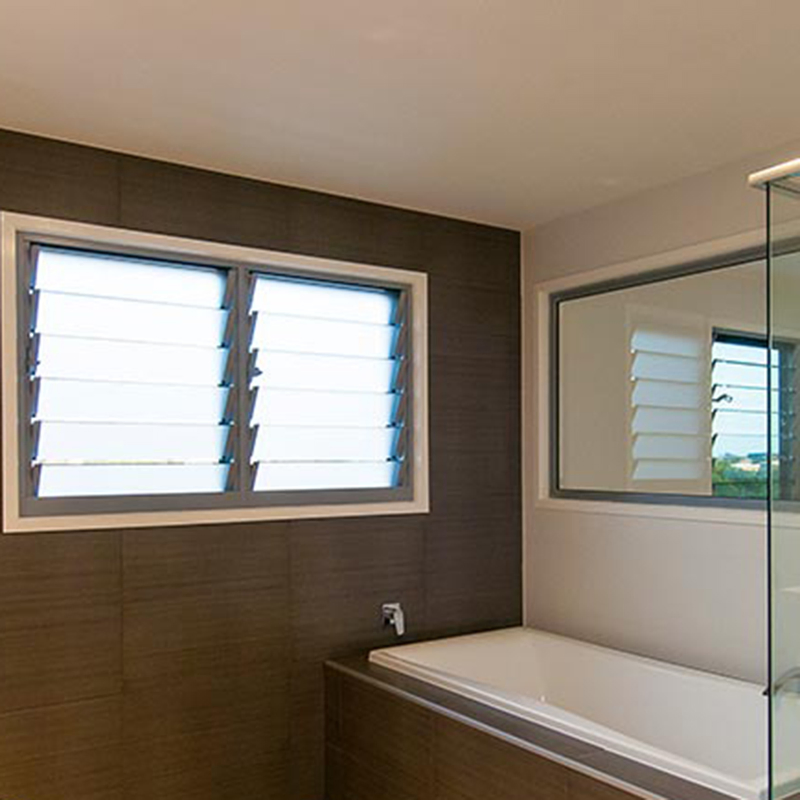Frosted Glass Panels Window for Bathroom with Ventilation & Privacy Function