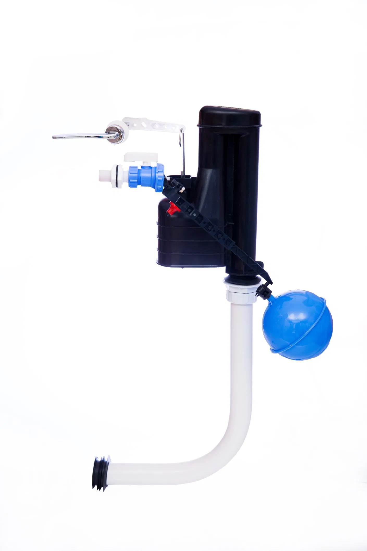 Red Siphon Lever Cistern Flush Mechanism-Durable Plastic Construction for Toilet Repair & Replacement