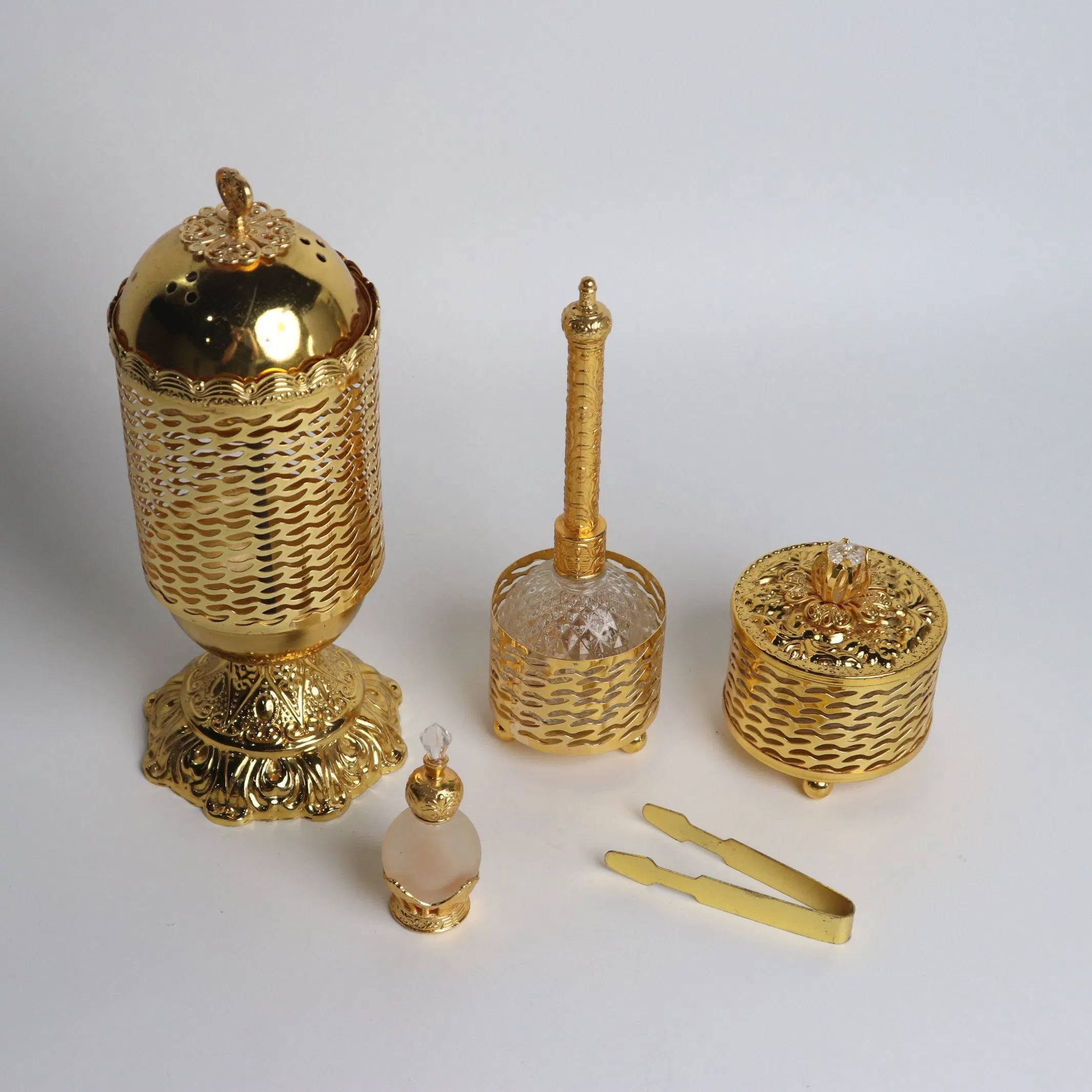 Elegant Dubai Metal Incense Burner Set with Iron Frame Decoration Burner Set