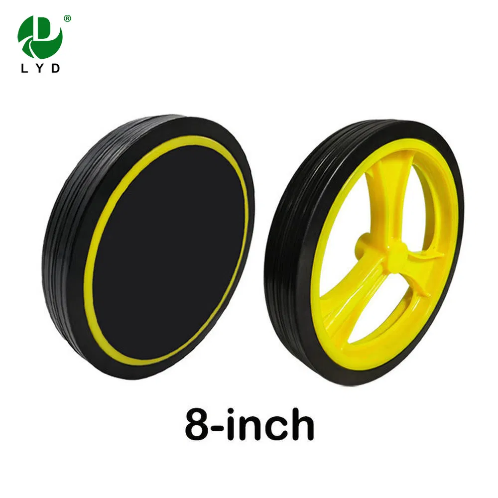 Anti-Slip and Durable 8 Inch Built-in Spring Solid Rubber Shopping Cart Wheel