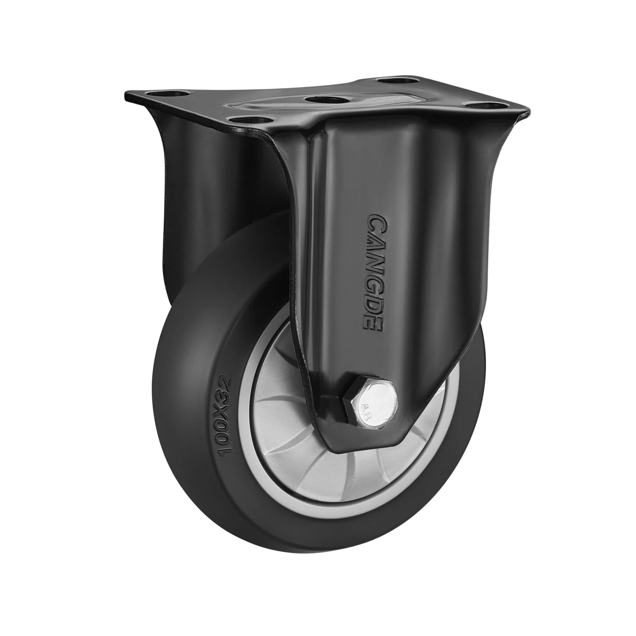 Thread Sten Casters Medium Duty Industrial Casters Black TPR Swivel Caster Wheels with Metal Brakes