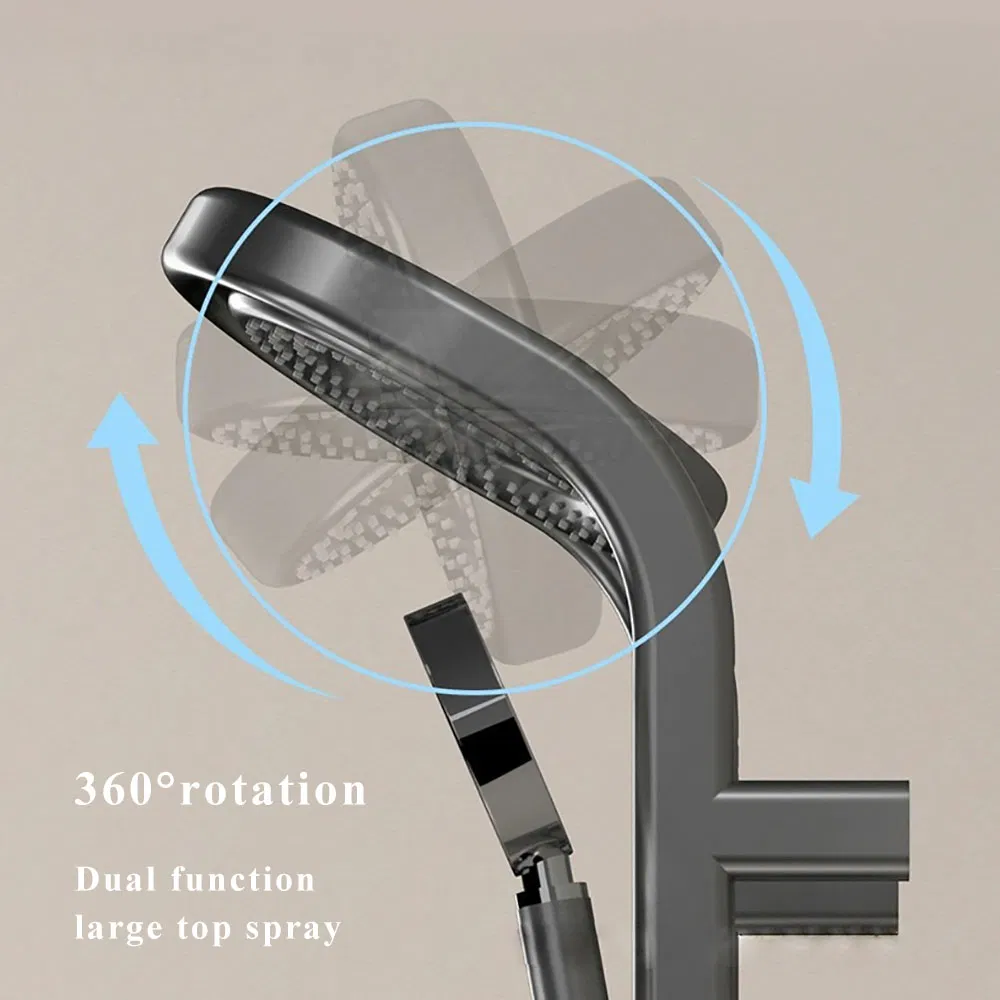 Gun Grey Stainless Steel LED Digital Display Shower Panel