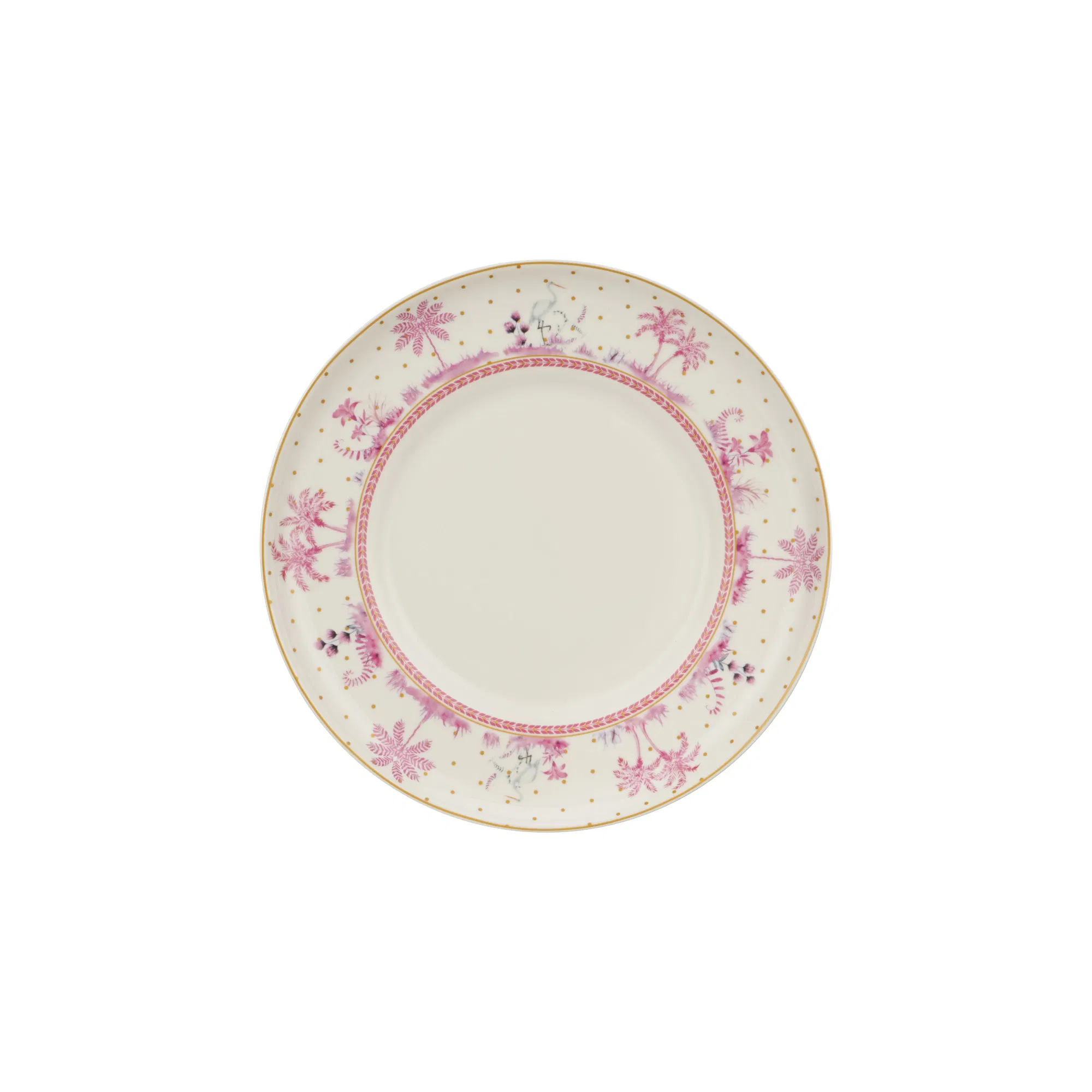 24PCS Factory Supplier Pink Palm Trees China Porcelain Dinner Set Ceramic Dinnerware