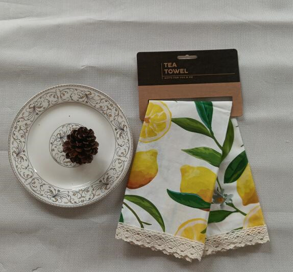 Custom Digital Printed Napkin with Lace Used for Kitchen and Table