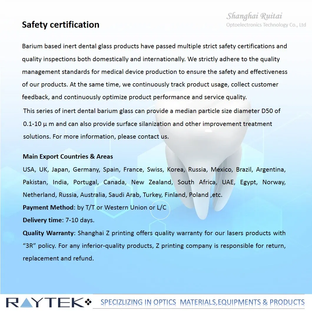 Advanced Inert Dental Glass for Durable Fillings and Restorations