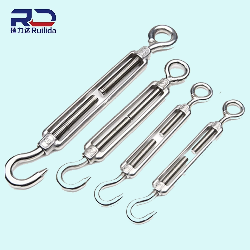 Multi-Size SS304 SS316 Steel Turnbuckle - Eye-Hook Open Body for Industrial Use