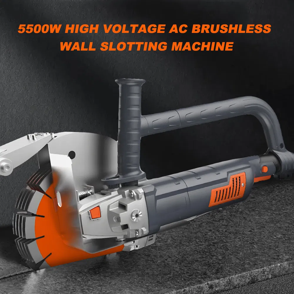 230mm 5500W AC Brushless Five Blade Concrete Wall Chaser Grooving Slot Cut Saw Machine