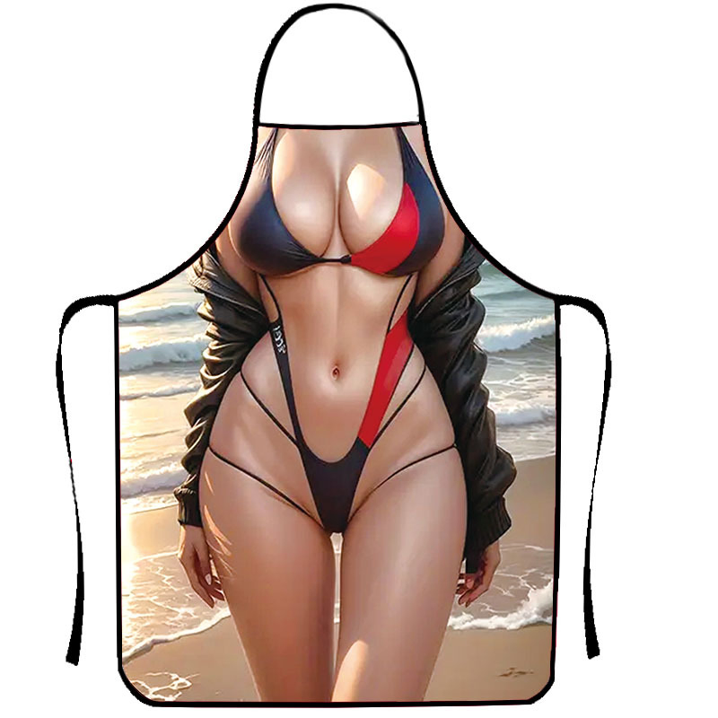 Promotion Christmas Polyester Sublimation Printing Funny Sexy Apron
