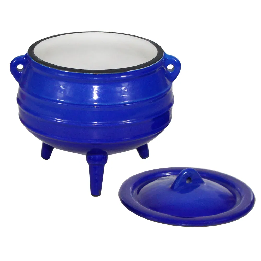 Чугунная походная печь-казан с антипригарным покрытием