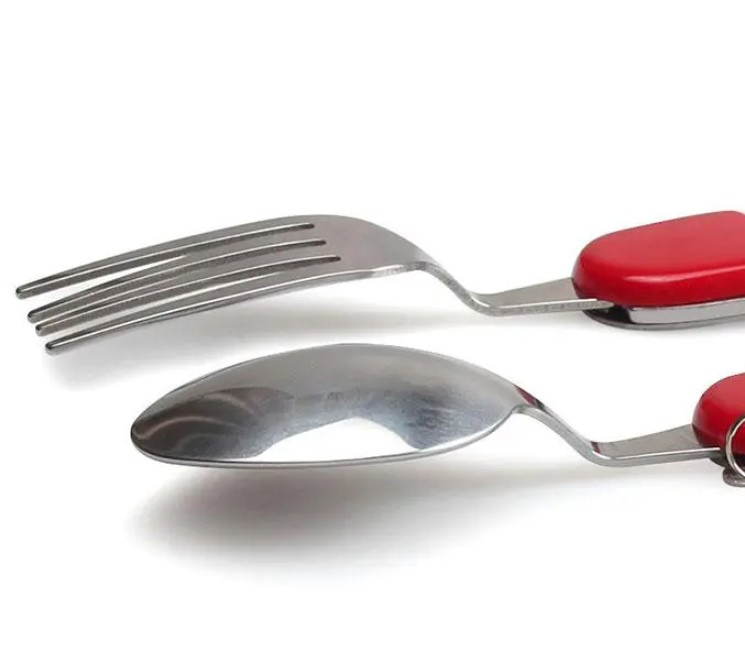 Detachable Camping Tableware Portable 5-in-1 Stainless Steel Travel Multifunctional Folding Outdoor Utensils Knife