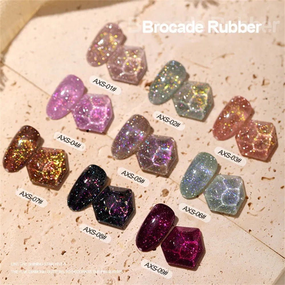 Axs Manicure Dream Cloud Brocade Broken Diamond Nail Polish Year New Net Red Bright Star Sand Burst Flash Glue Reflective Jumping Di Nail Gel Polish