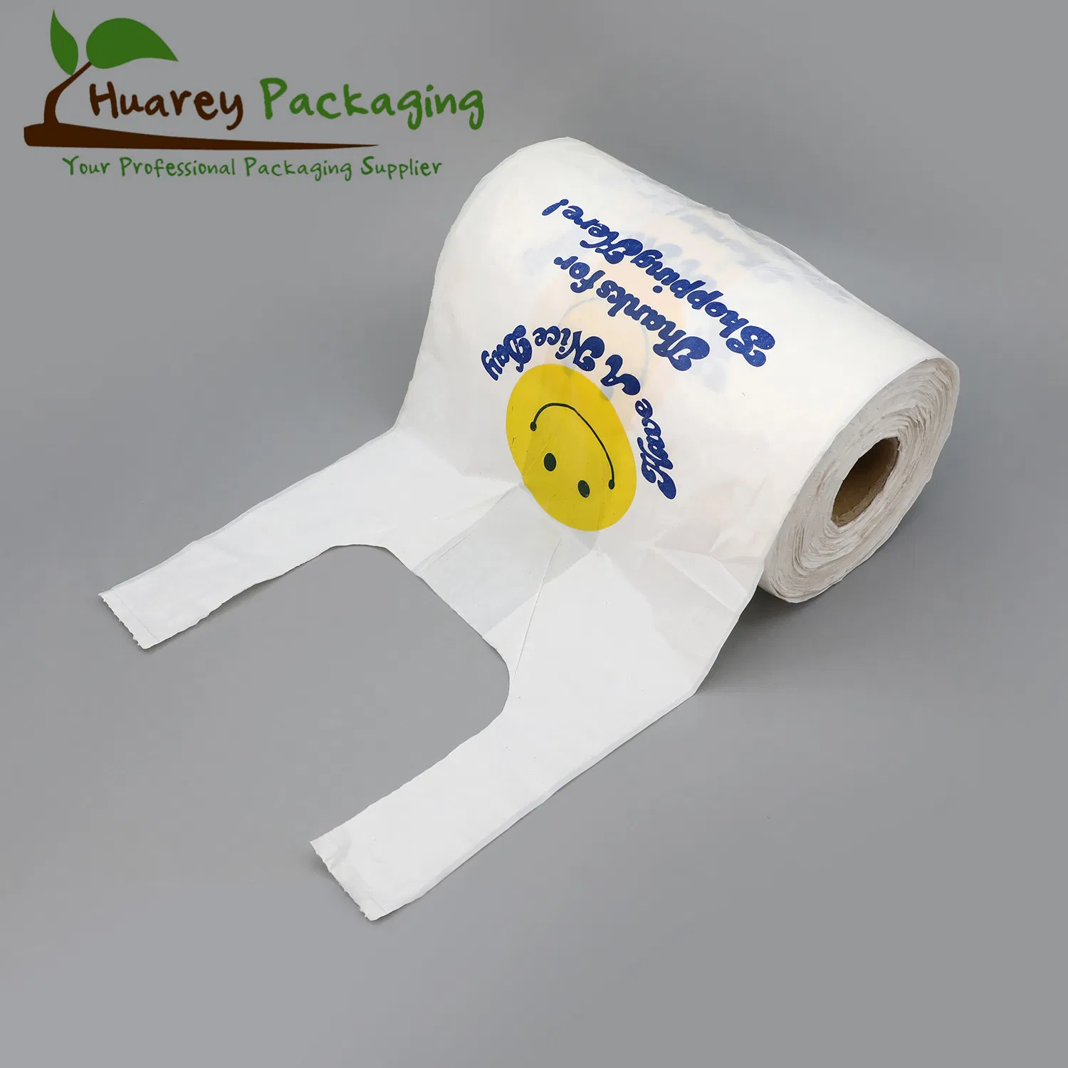 Roll of HDPE LDPE Plastic Packaging T-Shirt Bags
