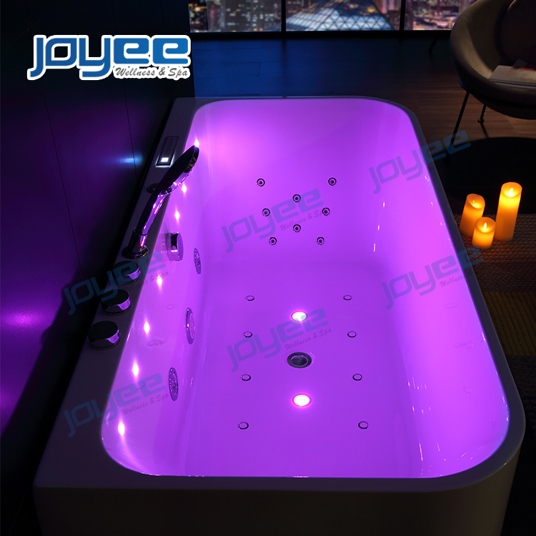 Угловая гидромассажная ванна Joyee с LED-подсветкой и джакузи