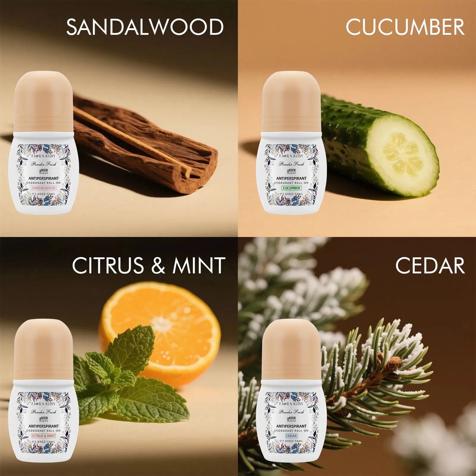 Refreshing Organic Deodorant with Aluminum-Free Formula and Pearl Beads