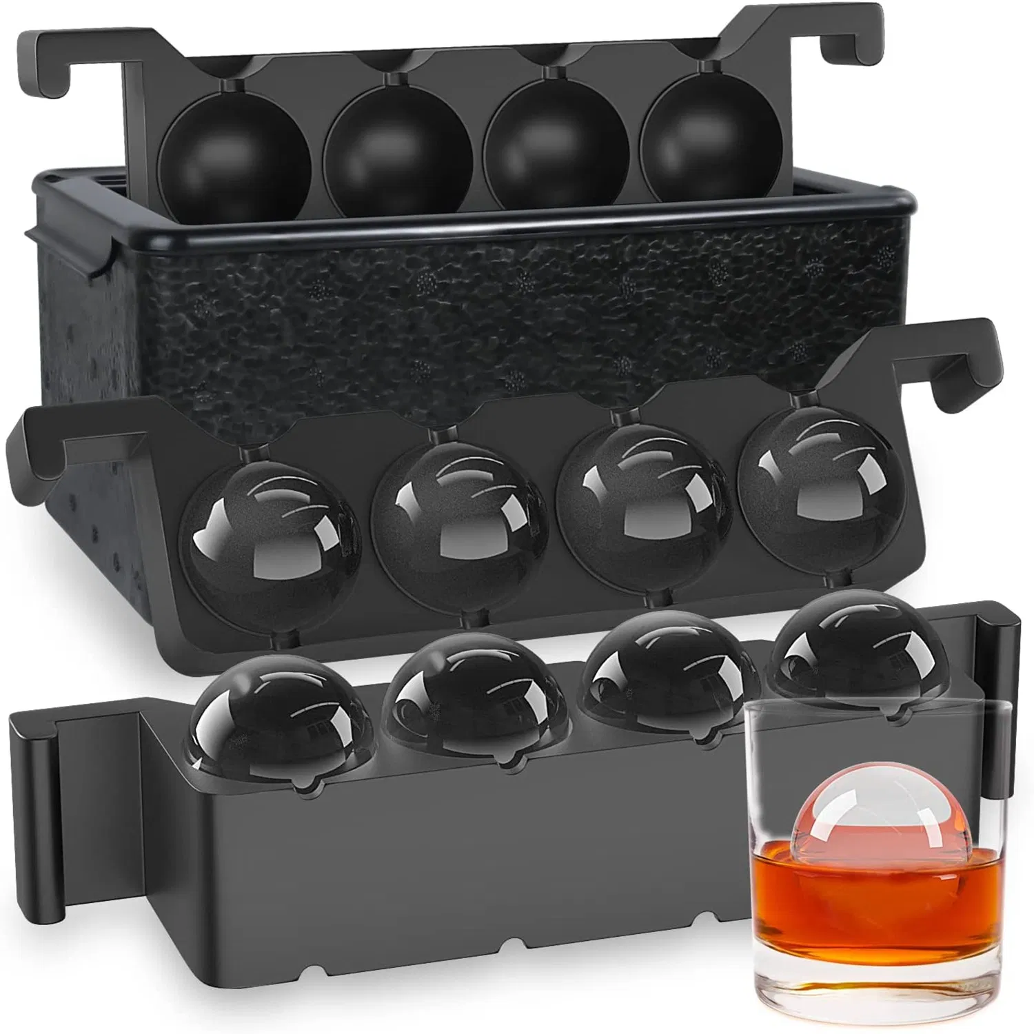 New 8 Cavity Silicone Crystal Clear Ice Cube Tray for Whiskey