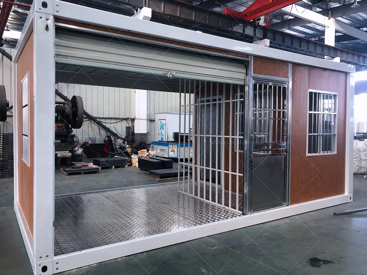 Mobile Container Guard Room with Rolling Shutter Door and Glass Curtain Wall
