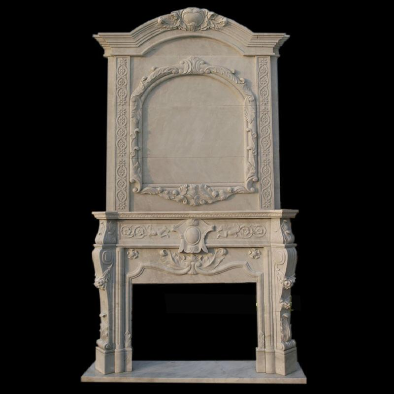 Indoor Classic Decorative Marble Antique Double Fireplace Mantel