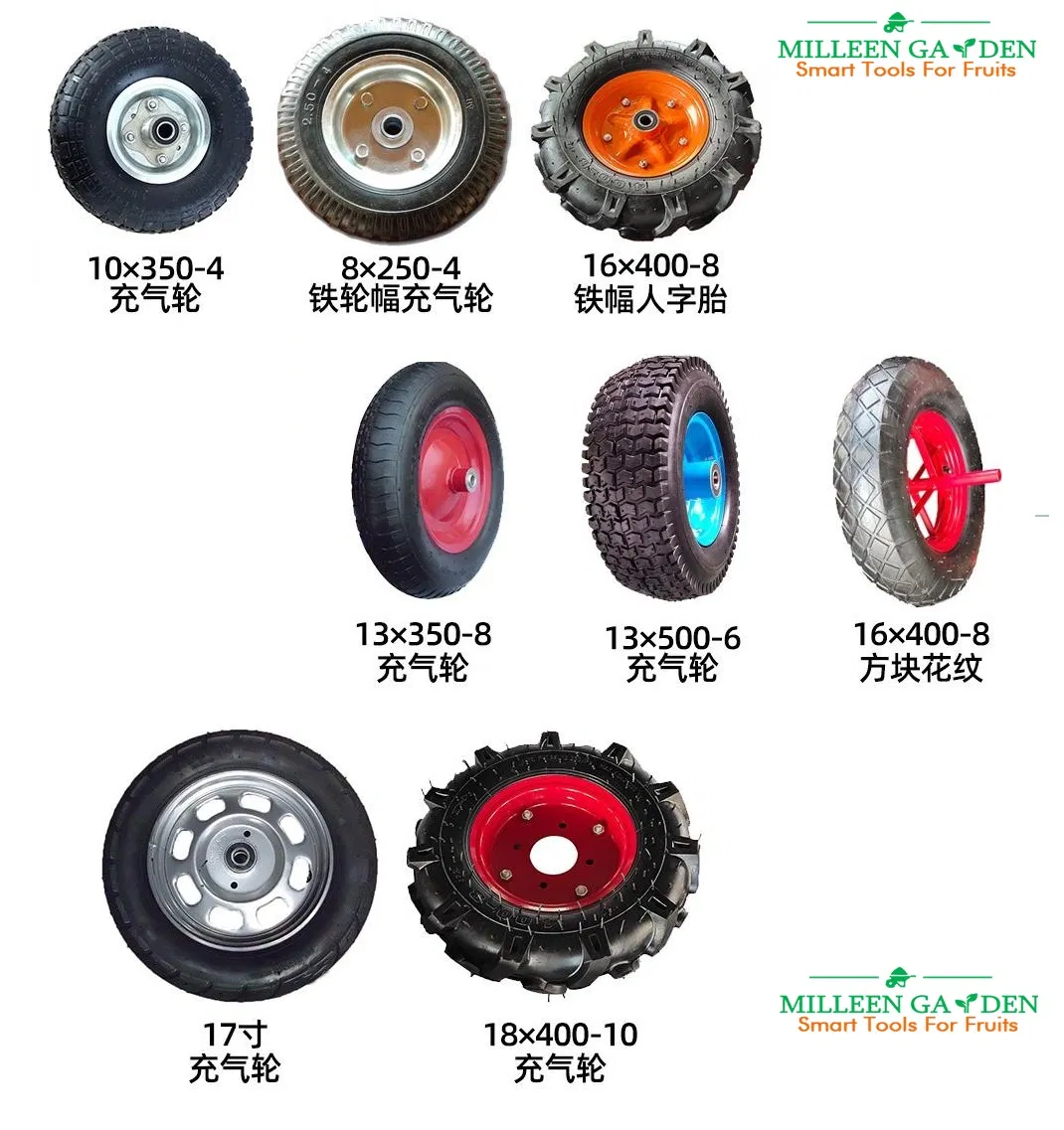 Wheel 4.80/4.00-8 Reinforced 6pr Tires Ø 390 mm Complete Wheel