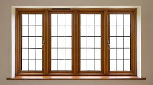  Tempered Double Clear Glass Grille Design Solid Wood Window