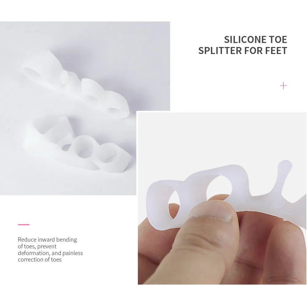 Pedicure Tool Silicone Toe Separator Hallux Valgus Bunion Corrector Foot Care Spacing Spreader Spacer