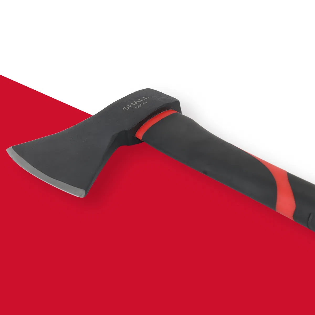 Hatchet Axe with Steel and Plastic Fiberglass Handle 600g Head Weight Heat-Treated Blade, Anti-Slip Grip, Perfect for Camping